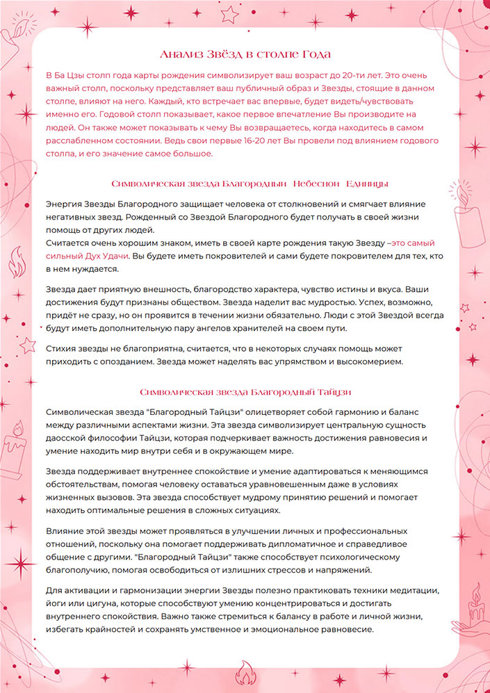 Расшифровка символических звезд